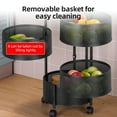 thumbnail image 2 of TFixol Rotating 4-Tier Kitchen Storage Rack with Magnetic Closure, Multi-Functional Round Stand for Fruits, Vegetables, and Snacks, Movable and Easy Assembly, White, 2 of 6