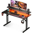 thumbnail image 1 of Inch Small Gaming Desk with LED Lights &amp; Power Outlets  Computer Desk Gaming Table with Monitor Shelf  Gamer Desk with Carbon Fiber Texture  Boys Desk  for Men, 1 of 2