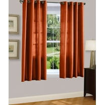 1 PANEL MIRA  SOLID BRICK SEMI SHEER WINDOW FAUX SILK ANTIQUE GROMMETS CURTAIN DRAPES 55 WIDE X 63" LENGTH