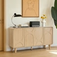 thumbnail image 7 of Wirrytor Mid Century Modern Sideboard Buffet Cabinet with Fluted Doors, Small Farmhouse Credenza with Adjustable Shelves Modular Storage Cabinets, Entryway Cabinet with Drawer and Adjustable Shelves, 7 of 7