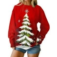 thumbnail image 2 of Yteetum Women's Oversized Christmas Sweatshirts Crewneck Xmas Graphic Pullover Hoodless Sweatshirts Top Womens Casual Christmas Print Loose Long Sleeve Round Neck Sweatshirt Fall Clothes Clothes, 2 of 8