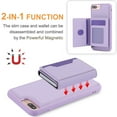thumbnail image 2 of for iPhone 7 Plus/8 Plus 2 In 1 Detachable Magnetic Card Slots Back Case, PU Leather RFID Blocking Kickstand Fashion Shockproof Protective Phone Case Cover for iPhone 7 Plus/8 Plus, Purple, 2 of 10