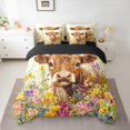 thumbnail image 2 of Castle Fairy Highland Cow Bedding Comforter Set,Colorful Floral Flowers Queen Bedding Sets, 2 of 8