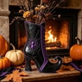 thumbnail image 5 of Halloween Witch Boot Vase Plastic Gothic Planter Halloween Table Centerpieces for Indoor Outdoor Home Office Decor.(A:10*8 in)1PC, 5 of 9