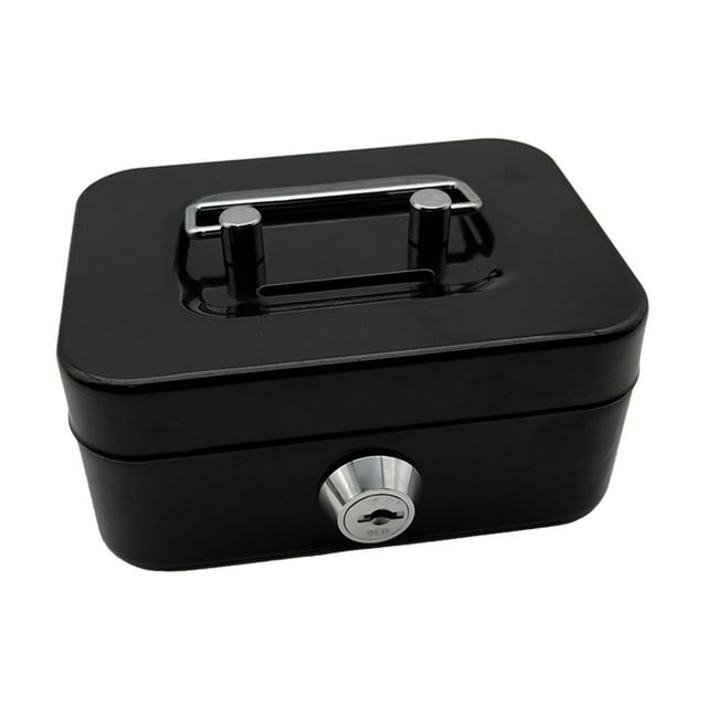 Estbridg Cash Box with Lock Treasure Chest Money Box Metal Small Modern Collection Holder Piggy Bank Lock Box with Key for Prizes Adults Green