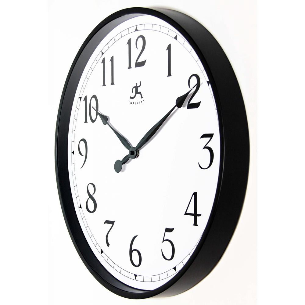 Infinity Instruments 18-inch Black Office Transitional Analog Display Wall Clock