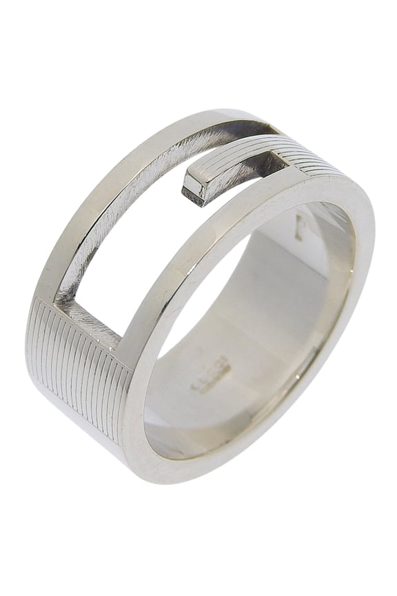 Pre-Owned Gucci Branded G Ring, Size 12, Sterling Silver 925, Approx. 7.5g, Unisex.