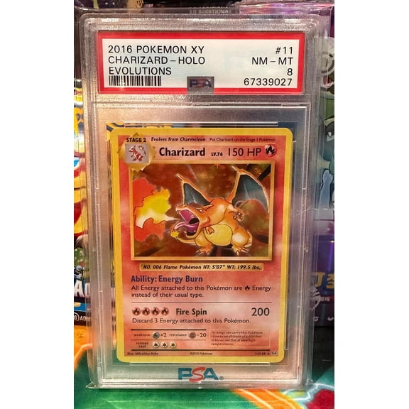 Graded 2016 Pokemon XY Evolutions Charizard Holo PSA 8 #11 Trading Card