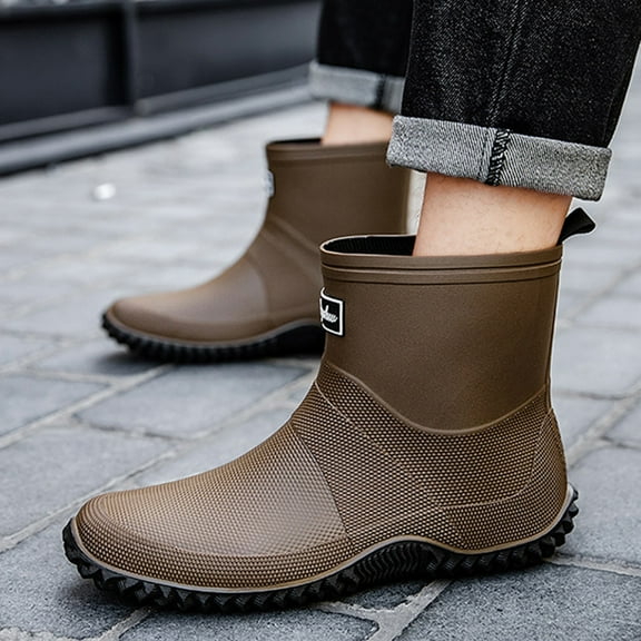 XIMIN Women Anti Slip Lightweight Water Shoes Original Chelsea Garden Boots Rain Boots Short Waterproof Rubber Boots Durable Fishing Boots Outdoor Mud Work Booties