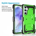 thumbnail image 2 of Takfox Case For Samsung Galaxy A35 5G ,Shockproof Heavy Duty Rugged Locking Swivel Holster Belt Clip Kickstand Full Body Hard Shell Phone Cover Case,Green, 2 of 7