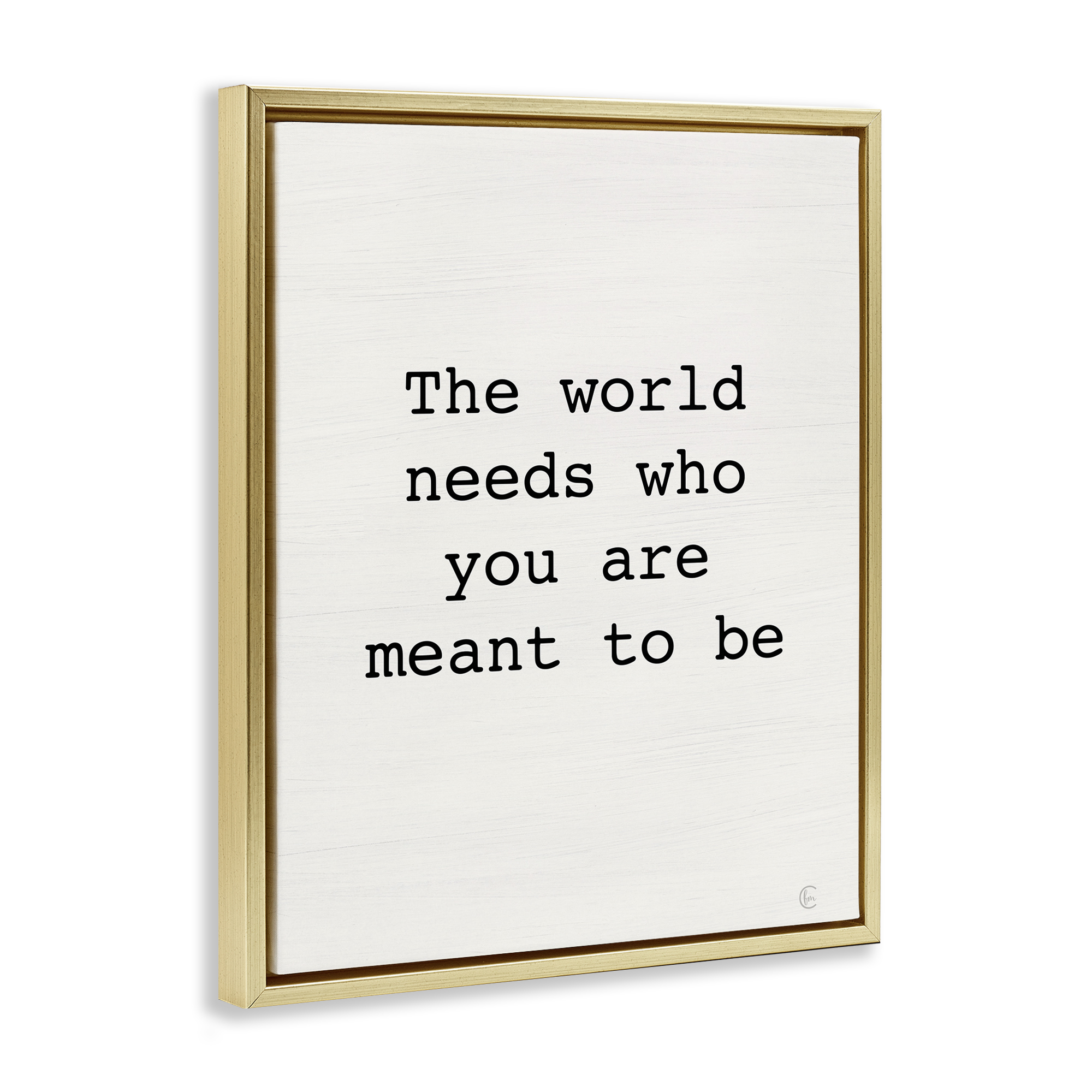 Stupell Industries Inspirational Meant To Be Typography Painting Gold Floater Framed Art Print Wall Art, 17 x 21