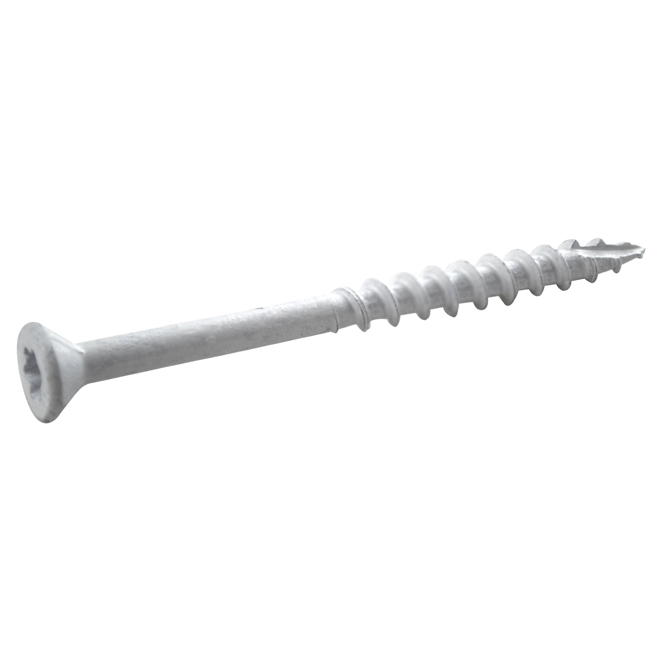 (1 pack) Grip-Rite PrimeGuard Plus #9 x 2-1/2 in. White Wood to Wood Deck Screw 40CT