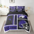 thumbnail image 2 of Erosebridal American Football Bedding Full Size,Rugby Helmet City Bed Set,Purple Black Bedding Sets Full Size,Stylish Living Room Decoration Reversible,7pcs, 2 of 7