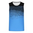 thumbnail image 3 of ZCFZJW Men's Fitness T-Shirts Casual Tie Dye Gradient Print Summer Sleeveless Vest Loose Fit Crewneck Basic Workout Tank Tops Quick Dry Breathable Athletic Shirts Blue M, 3 of 4