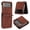 Brown, variant on MonsDirect for 6.7 inch Samsung Galaxy Z Flip 4 2022 Case, Galaxy Z Flip 4 Retro Suede Leather Folding Cover Ultra Thin Slim Shockproof Anti-Fall Drop Protective Case for Galaxy Z Flip 4, Black