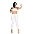 thumbnail image 1 of V.I.P. JEANS Cute Cargo Mid Waisted Jogger Skinny Drawstring White Pocket Size M (5,7), 1 of 10