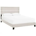thumbnail image 1 of HomeFare King One Box Slat Bed in Fog Gray Fabric, 1 of 7