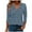 Blue#04, variant on JTZGDY Womens T-Shirts Dressy Casual Floral Printed Fall 3/4 Length Sleeve V Neck Graphic Tunic Tees Loose Fit Pullover Tops Orange#03 L