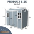 thumbnail image 2 of 8x4 FT Plastic Outdoor Shed - Features Two Windows, Double Doors & Floor for Garden/Lawn Storage, 2 of 8