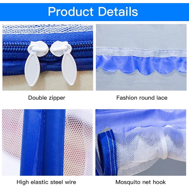 Pop Up Mosquito Net Tent, Anti-Mosquito Awning Elastic Steel Wire