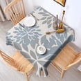 thumbnail image 2 of Blue and Gray Floral Pattern Square Tablecloth,Waterproof Square Table Cover,Wipeable Spillproof Washable Table Cover for Home Kitchen Party Decor 60"x60"(152x152cm), 2 of 6