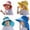 Blue, variant on Yoyauz Children's Sun Hat With Neck Uv Protection, Summer Beach Hat, Unisex Ponytail Hat, Wide Brimmed Fishing Hat (3-12 Years Old)