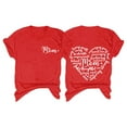 thumbnail image 2 of Dorinao Mama Shirts for Women Short Sleeve Love Letter Printed Graphic Mom Tee Tops, Red, S, 2 of 9