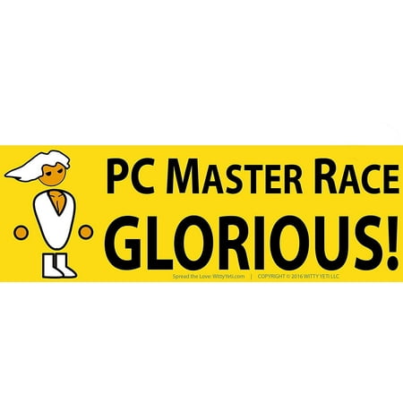 Glorious PC Master Race Bumper Sticker 5 Pack for Your Battlestation, Laptop, Computer Case, Wall & Window. Supports Childs Play Video Gaming Charity. Great Gift for a Proud Gamer, Geek or