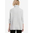 thumbnail image 2 of ellos Women's Plus Size Side Button Turtleneck Sweater - 30/32, Heather Grey, 2 of 5