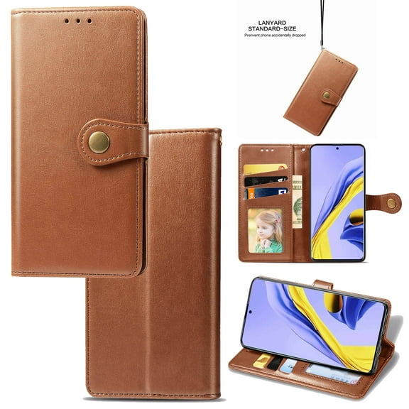 Premium Case for Samsung S10 Plus Wallet case with Credit Card Holder,Magnetic Closure Flip Book PU Leather Protective Cover with Wrist Strap Pocket Kickstand for Samsung Galaxy S10 Plus, Brown