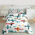 thumbnail image 2 of Homewish Colorful Airplane Bedding Comforter Set,Cartoon Aircraft Twin Comforter Sets,Blue Red White Bedding Set For Kids,Microfiber Bedroom Decor,2-Piece, 2 of 8