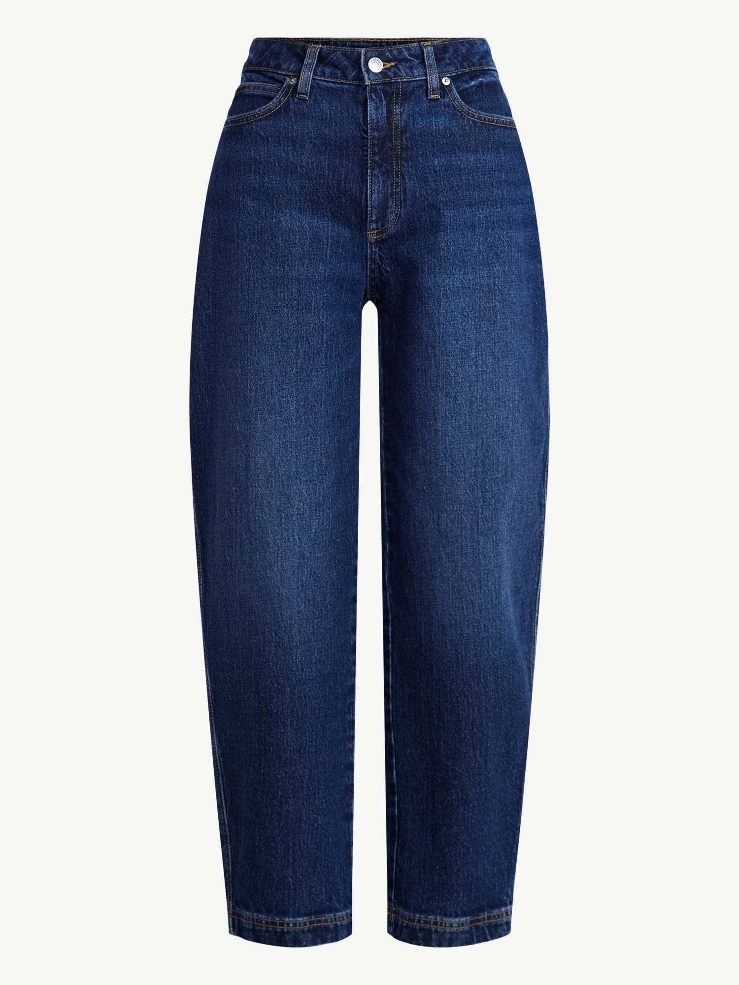 Free Assembly Women's Midrise Wide Leg Release Hem Jeans, 24" Inseam, Sizes 0-20
