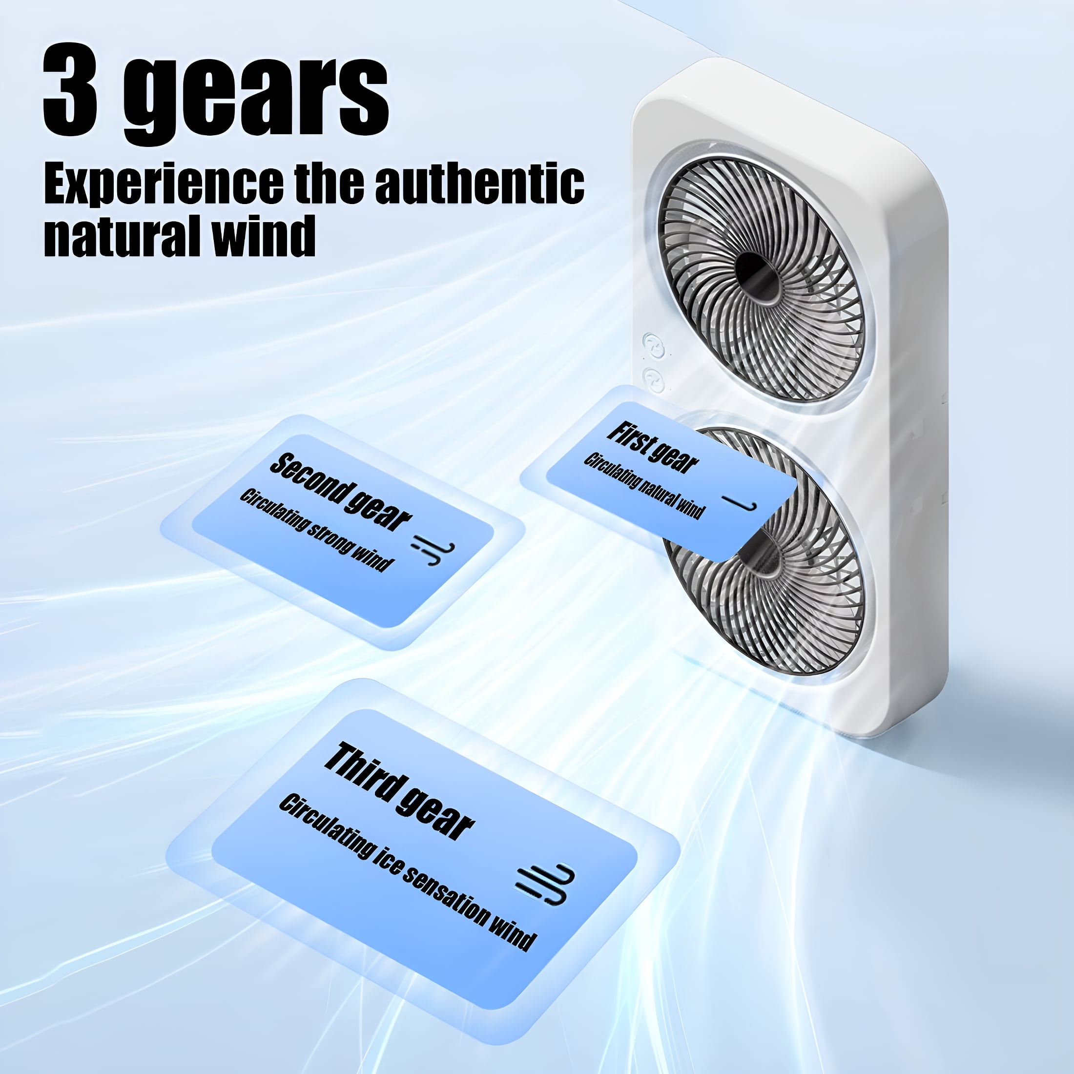 HIBIBUD 2026 New Twin Window Fan with Hook 3 Levels Adjustable Window Fans Two-Way Wall Mountables Desktop Portable Fan for Home,Kitchen,Bedroom,Office for Cooling, Ventilation, Air Circulation.