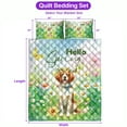 thumbnail image 5 of Brittany Spaniel Hello Spring Time Flower Floral Nature Quilt Bedding Set Brittany Dog Lover Gifts Idea 1 Blanket Bed Cover 2 Pillowcases - 02031, 5 of 5