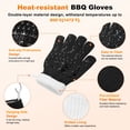thumbnail image 2 of 1-Pair BBQ Gloves, 1472°F Heat Resistant Non-Slip Grilling Oven Gloves [S Size, Black], 2 of 6