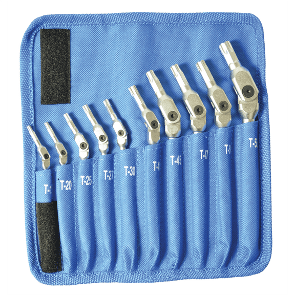 Bondhus 22 10 Piece Chrome Hex Pro Pivot Head Hex Wrench Set - T15-T55