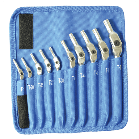 Bondhus 22 10 Piece Chrome Hex Pro Pivot Head Hex Wrench Set - T15-T55