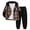 Dark Black, variant on Boys 2 Piece Sweatsuit Flannel Plaid Button Shirt Hoodie and Cargo Pants Sets for Kids Clothes Black 9-10 Years