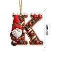 thumbnail image 3 of romoty Personalized Christmas Letter Ornaments, Cute Gnome Kitten Initial Pendants, 2D Flat Acrylic Monogram Tree Car Mirror Decor, 3 of 6
