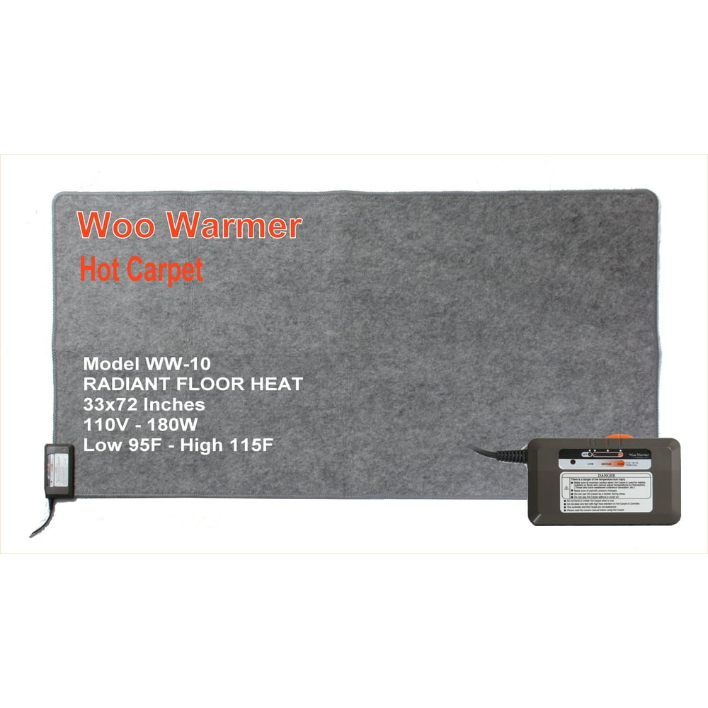 Woo Warmer Hot Carpet Under Rug Floor Heater (180 watt 33" x 72 inches