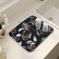 thumbnail image 7 of Ryvnso Cherry on Black Dish Drying Mat for Kitchen Countertop 16x18 Small Dish Pad Drainer Rack Dish Sink Mats, 7 of 7