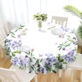 thumbnail image 1 of Lavender Round Tablecloth 60 Inch, Floral Oilproof, Wrinkle Resistant Fabric Flower Table Cover for Patio Party, 1 of 5