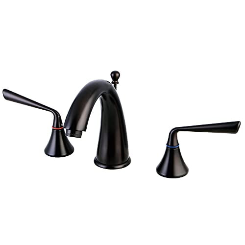 Kingston Brass KS2975ZL Silver Sage Widespread Lavatory Faucet with Brass Pop-Up, Oil Rubbed Bronze