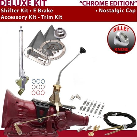 American Shifter TH400 Shifter Kit Chrome 10 in. E Brake Cable Clamp Clevis Trim Kit for EF6B0
