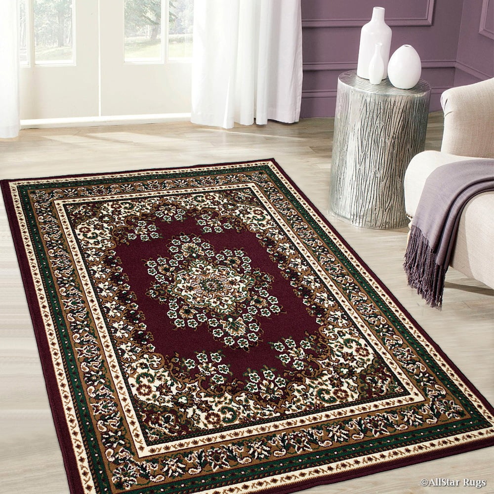 Allstar Burgundy Woven High Quality Rug. Traditional. Persian. Flower