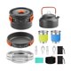 thumbnail image 2 of Kit de utensilios de cocina para acampar, juego de cocina para acampar con asa plegable y paño de limpieza, olla, sartén y hervidor para mochileros. naranja, 2 of 6