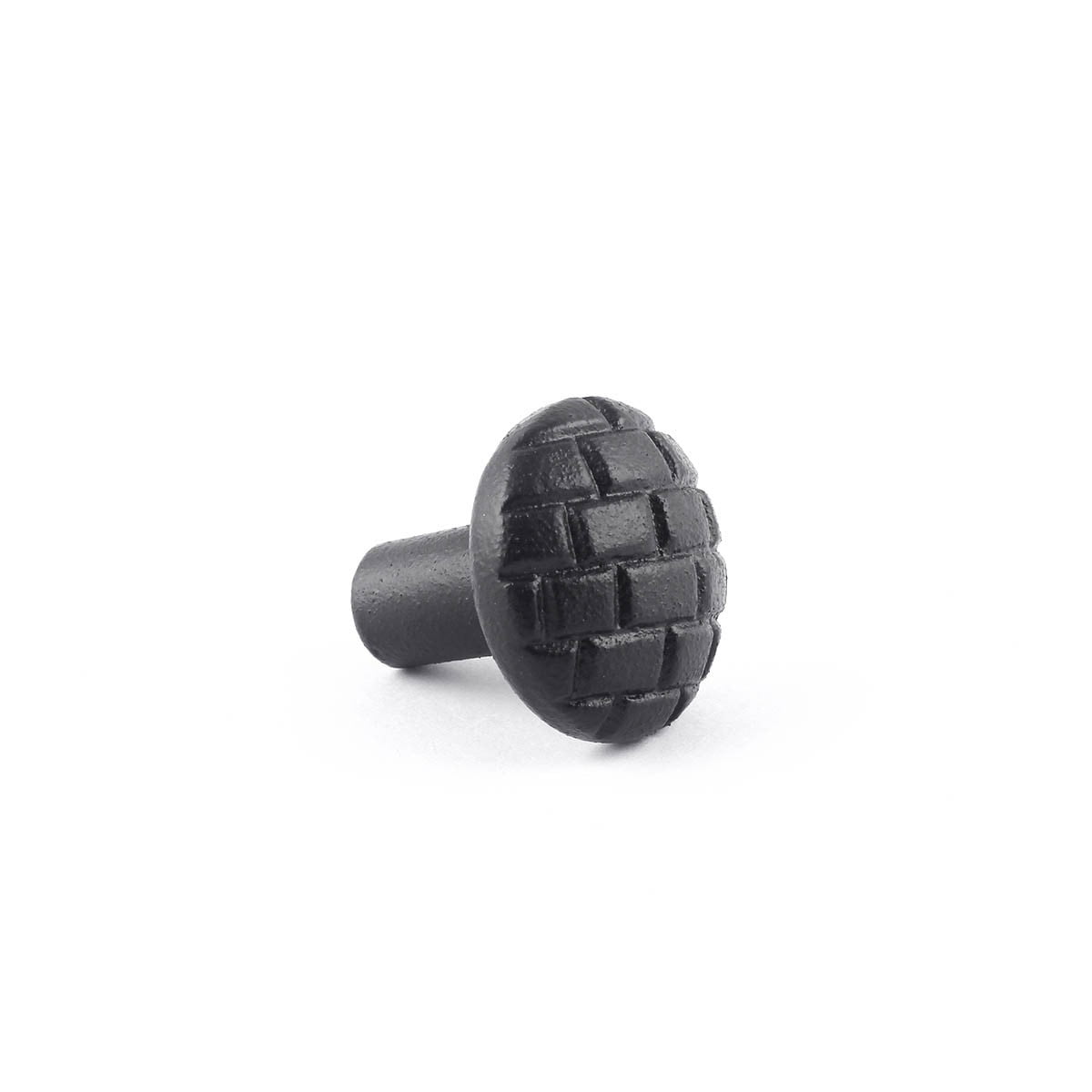 Renovators Supply Black Iron Kitchen Cabinet Knob Pull Round Brick style Black Powder Coat Finish Decorative Metal Knobs for Kitchen Cabinet or Drawer Pull Handle w/Screws Pack of 2
