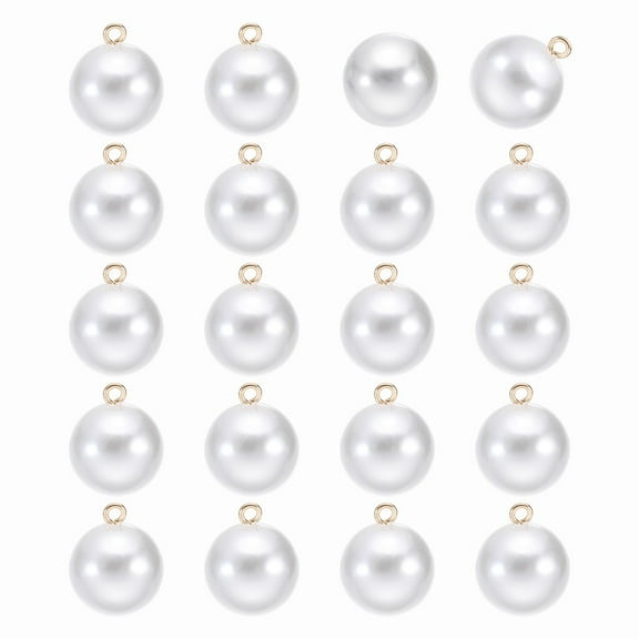 20pcs Round Faux Pearl Buttons 20mm 3/4" Gold Metal Shank Sewing Buttons Replacement DIY Small Button for Sewing Clothing Bridal Wedding Dress DIY Crafts, Bright White Gold