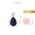 thumbnail image 2 of ANGARA Natural 2.3 Ct Sapphire Drop Earrings with Diamonds in 14K Rose & White Gold for Women (Size-8x6mm) | September Birthstone, Anniversary, Jewelry Gift for Women | Natural Blue Sapphire Earrings, 2 of 7