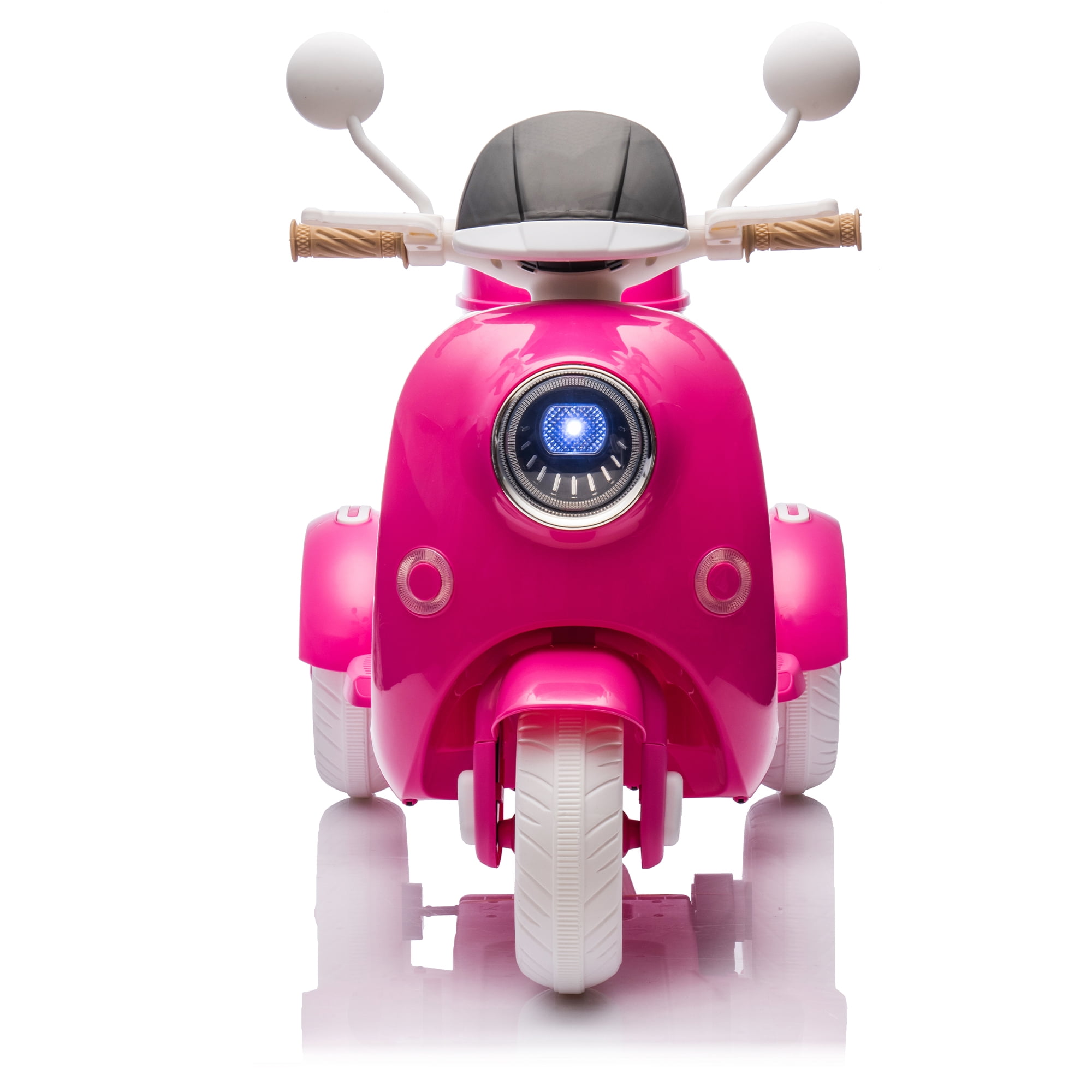 Urday 12V Kids Electric Motorcycle with Parent Seat, Dual 25W Motors 3-Wheeled Ride On Toy, Bluetooth Music, USB, High Weight Capacity 132 lbs, Beige